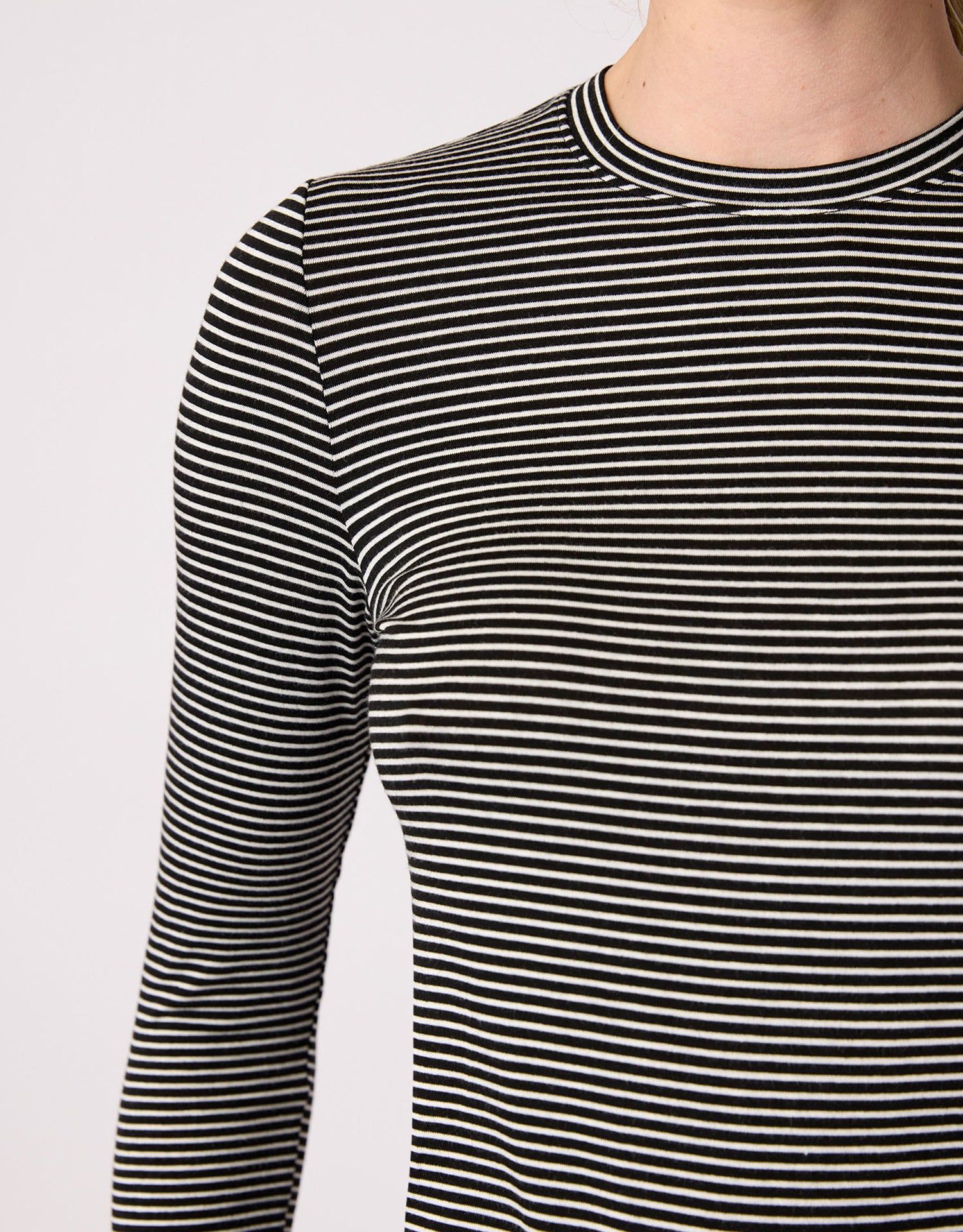 Chicago Long Sleeve - Black and White Stripe