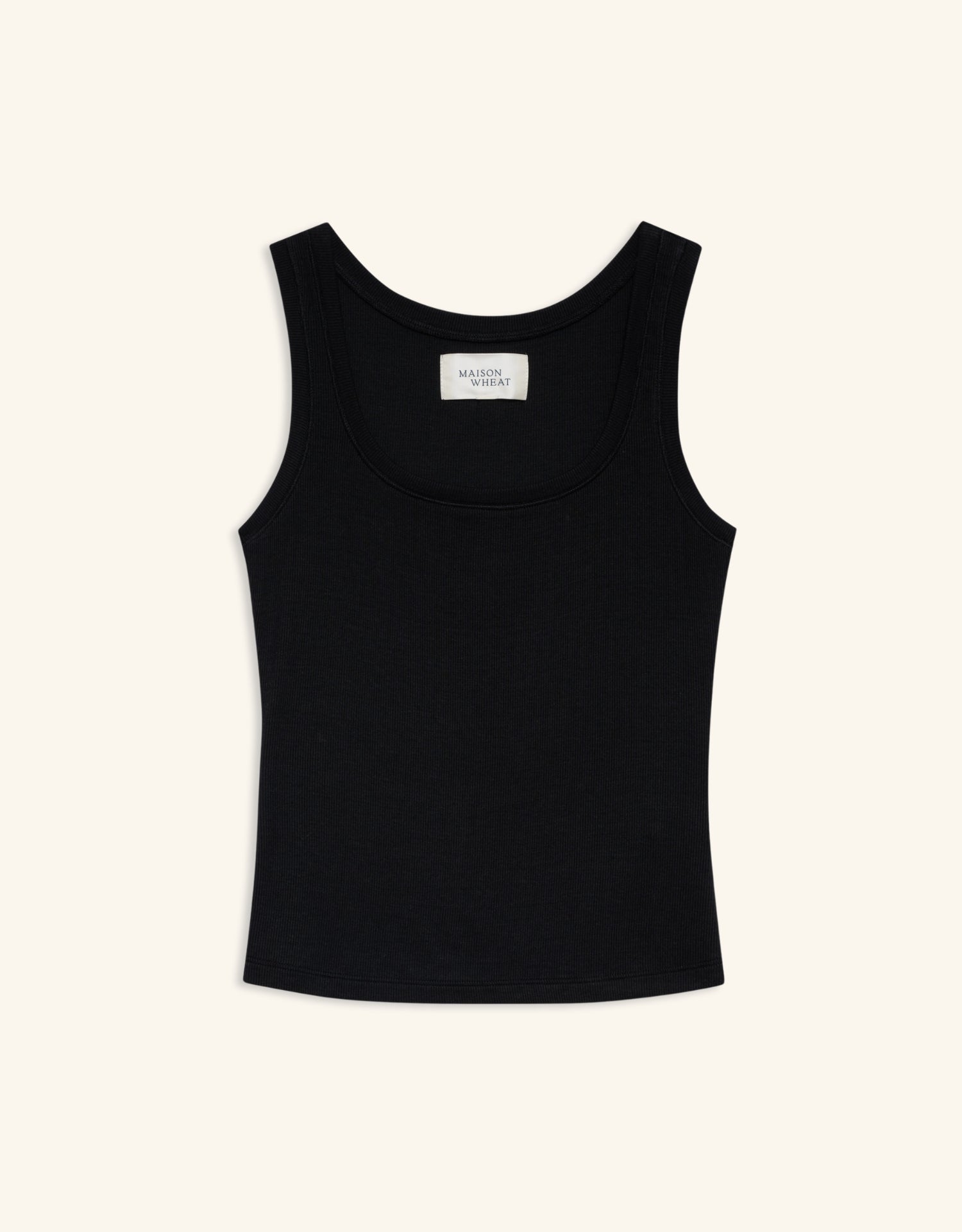 Franklin Ribbed Square Neck Tank - Black